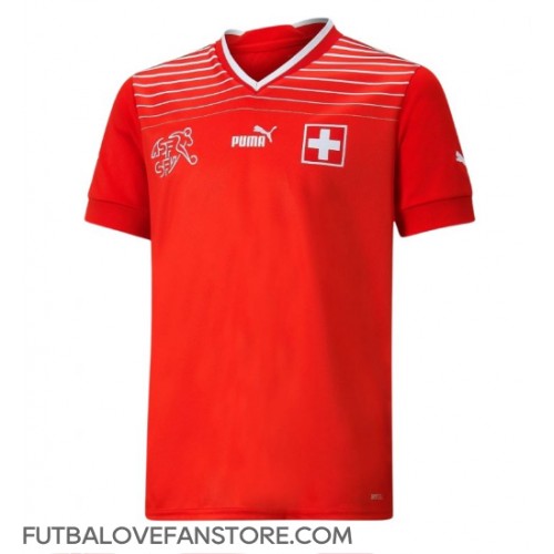 Švajčiarsko Domáci futbalový dres MS 2022 Krátky Rukáv